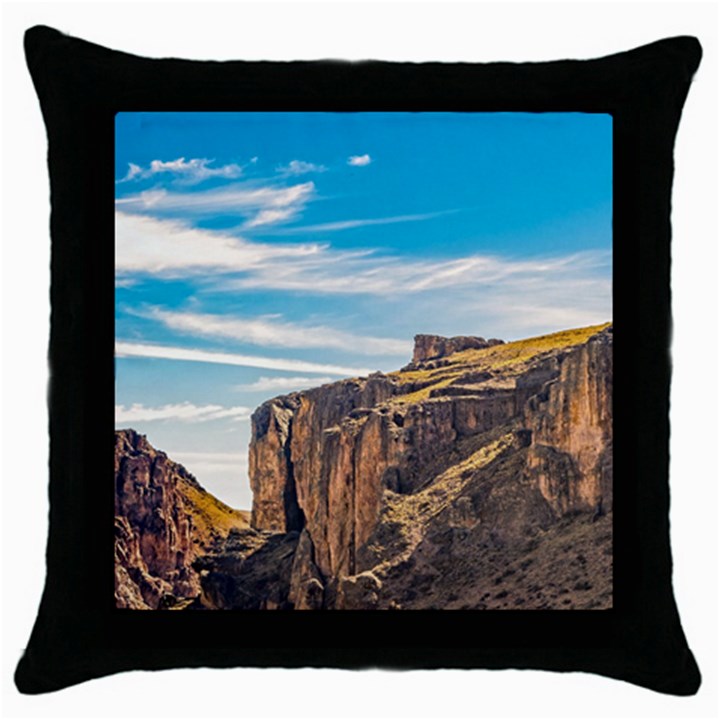 Rocky Mountains Patagonia Landscape   Santa Cruz   Argentina Throw Pillow Case (Black)