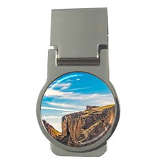 Rocky Mountains Patagonia Landscape   Santa Cruz   Argentina Money Clips (round)  by dflcprints