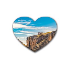 Rocky Mountains Patagonia Landscape   Santa Cruz   Argentina Rubber Coaster (heart)  by dflcprints