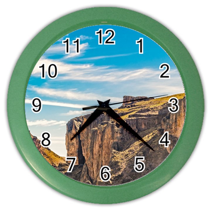 Rocky Mountains Patagonia Landscape   Santa Cruz   Argentina Color Wall Clocks