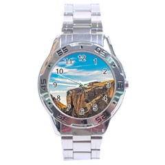 Rocky Mountains Patagonia Landscape   Santa Cruz   Argentina Stainless Steel Analogue Watch by dflcprints