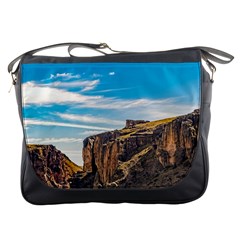 Rocky Mountains Patagonia Landscape   Santa Cruz   Argentina Messenger Bags by dflcprints