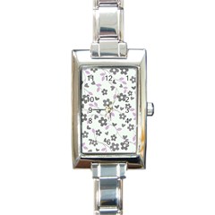 Floral Pattern Rectangle Italian Charm Watch by Valentinaart