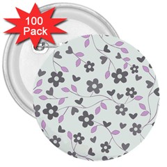 Floral Pattern 3  Buttons (100 Pack)  by Valentinaart