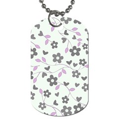 Floral Pattern Dog Tag (one Side) by Valentinaart