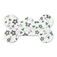 Floral Pattern Dog Tag Bone (one Side) by Valentinaart