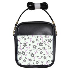 Floral Pattern Girls Sling Bags by Valentinaart