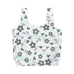 Floral Pattern Full Print Recycle Bags (m)  by Valentinaart