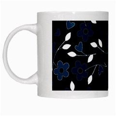 Floral Pattern White Mugs by Valentinaart