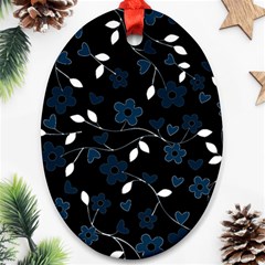 Floral pattern Oval Ornament (Two Sides)