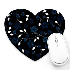 Floral pattern Heart Mousepads