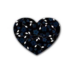 Floral pattern Rubber Coaster (Heart) 