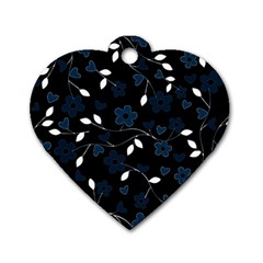 Floral pattern Dog Tag Heart (One Side)