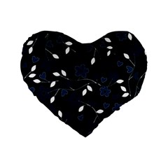 Floral pattern Standard 16  Premium Flano Heart Shape Cushions