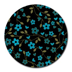 Floral Pattern Round Mousepads by Valentinaart