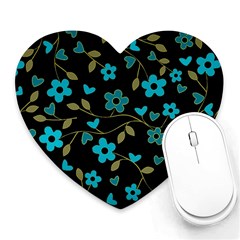 Floral Pattern Heart Mousepads by Valentinaart