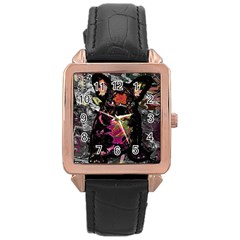 Bulldog Rose Gold Leather Watch 