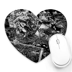 Vintage Newspaper  Heart Mousepads by Valentinaart