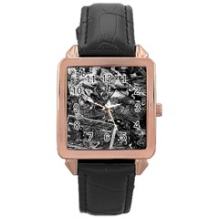 Vintage Newspaper  Rose Gold Leather Watch 