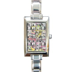 Comic Book  Rectangle Italian Charm Watch by Valentinaart