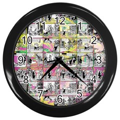 Comic Book  Wall Clocks (black) by Valentinaart