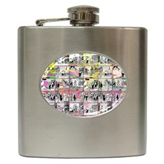 Comic Book  Hip Flask (6 Oz) by Valentinaart