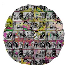 Comic Book  Large 18  Premium Round Cushions by Valentinaart