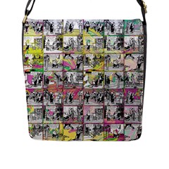 Comic Book  Flap Messenger Bag (l)  by Valentinaart