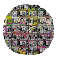 Comic Book  Large 18  Premium Flano Round Cushions by Valentinaart