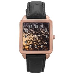 Arizona Sunset Rose Gold Leather Watch 