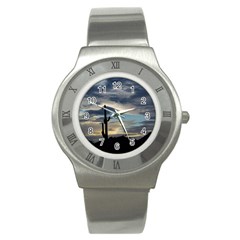 Cactus Sunset Stainless Steel Watch by JellyMooseBear