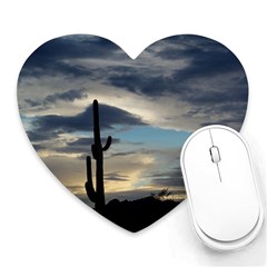 Cactus Sunset Heart Mousepads by JellyMooseBear