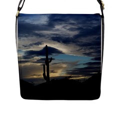 Cactus Sunset Flap Messenger Bag (l)  by JellyMooseBear