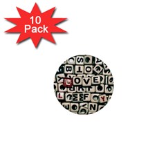 Love 1  Mini Buttons (10 Pack) 