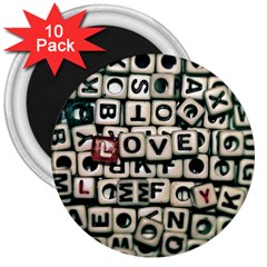 Love 3  Magnets (10 Pack)  by JellyMooseBear