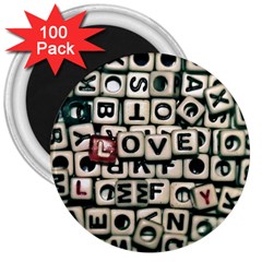 Love 3  Magnets (100 Pack) by JellyMooseBear