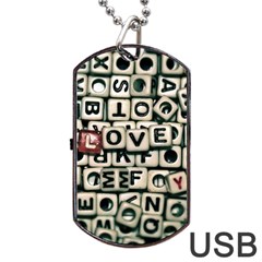 Love Dog Tag Usb Flash (one Side)