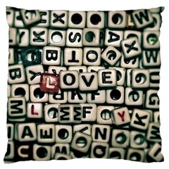 Love Large Flano Cushion Case (one Side) by JellyMooseBear