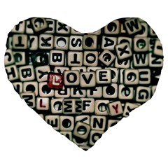 Love Large 19  Premium Flano Heart Shape Cushions by JellyMooseBear