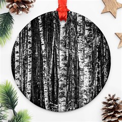 Birch Forest Trees Wood Natural Ornament (Round)