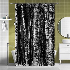 Birch Forest Trees Wood Natural Shower Curtain 48  x 72  (Small) 