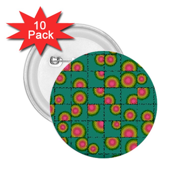 Tiled Circular Gradients 2.25  Buttons (10 pack) 