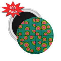 Tiled Circular Gradients 2 25  Magnets (100 Pack)  by linceazul