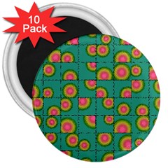 Tiled Circular Gradients 3  Magnets (10 pack) 