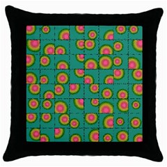 Tiled Circular Gradients Throw Pillow Case (black) by linceazul