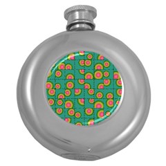 Tiled Circular Gradients Round Hip Flask (5 Oz) by linceazul