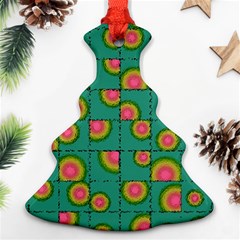 Tiled Circular Gradients Christmas Tree Ornament (Two Sides)