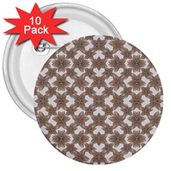 Stylized Leaves Floral Collage 3  Buttons (10 Pack)  by dflcprints