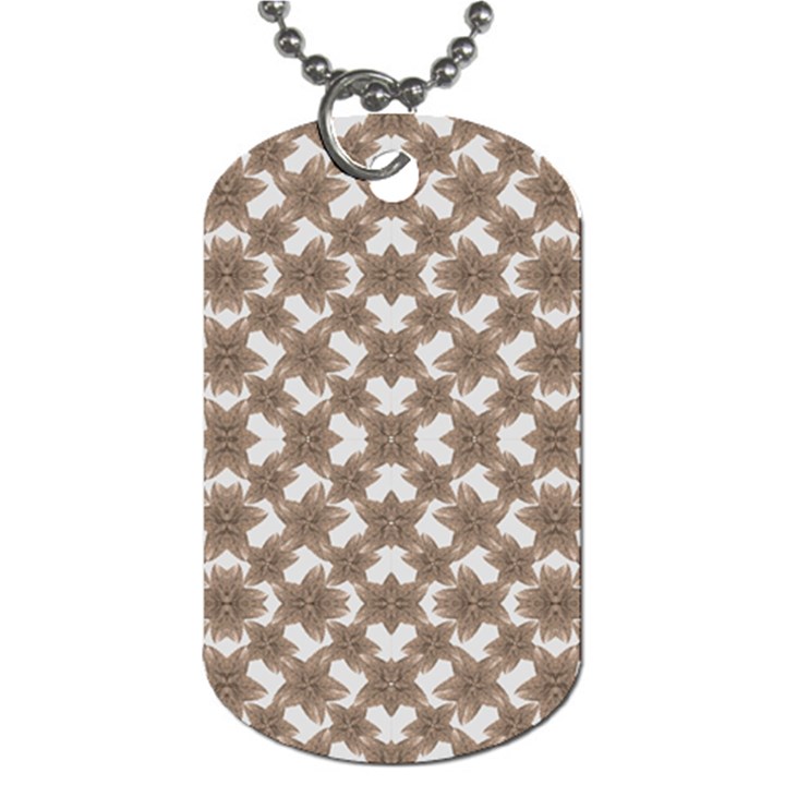 Stylized Leaves Floral Collage Dog Tag (One Side)