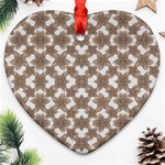 Stylized Leaves Floral Collage Heart Ornament (Two Sides) Front